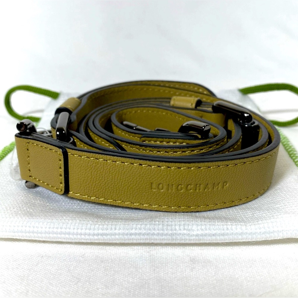 Longchamp OLIVE GREEN LEATHER BAG STRAP 40.5” x 0.75” NWOT
